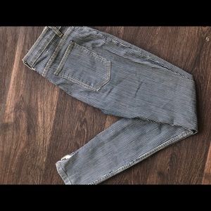 American Apparel Railroad-Striped Skinny Jean